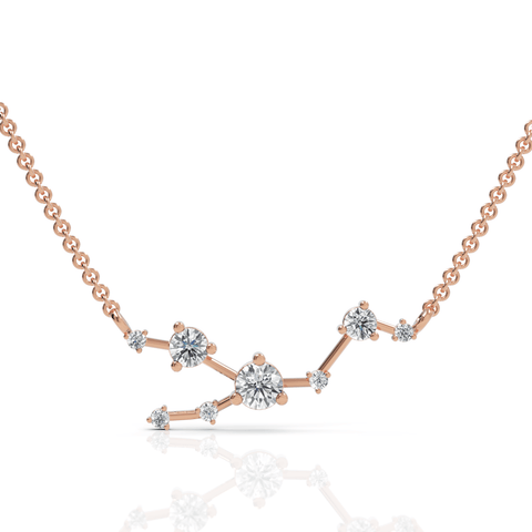Taurus constellation pendant rose gold top view