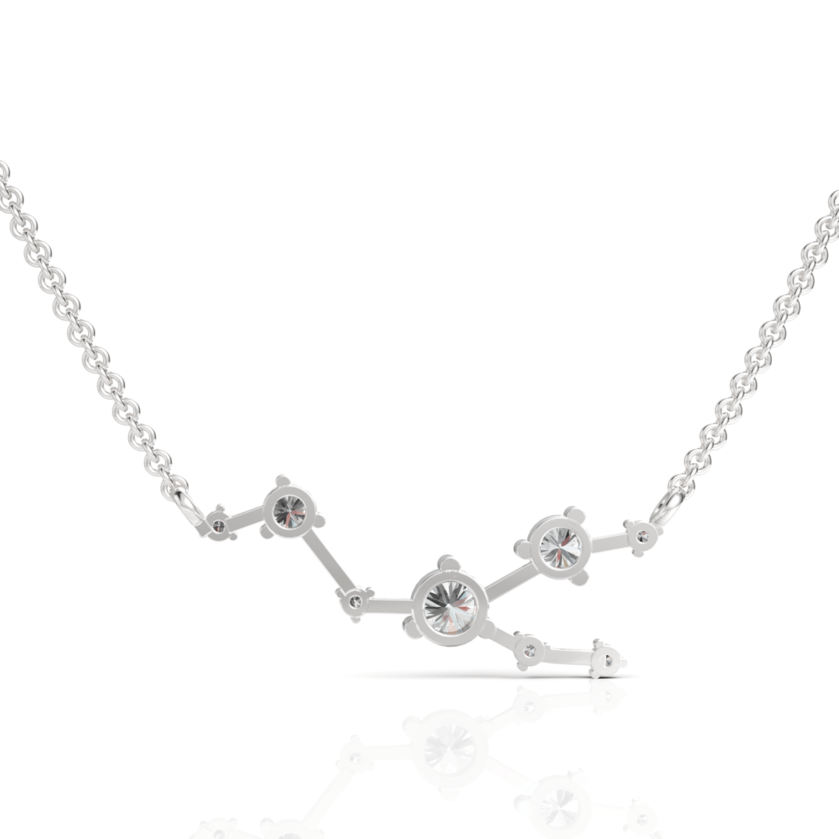 White gold Taurus pendant angled profile