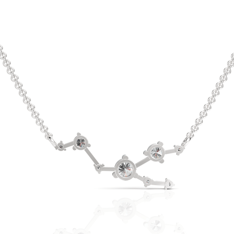 White gold Taurus pendant angled profile