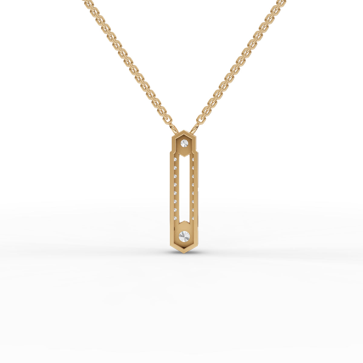 0.54 CT Hexagon Round Lab Grown Diamond Pendant, view 3