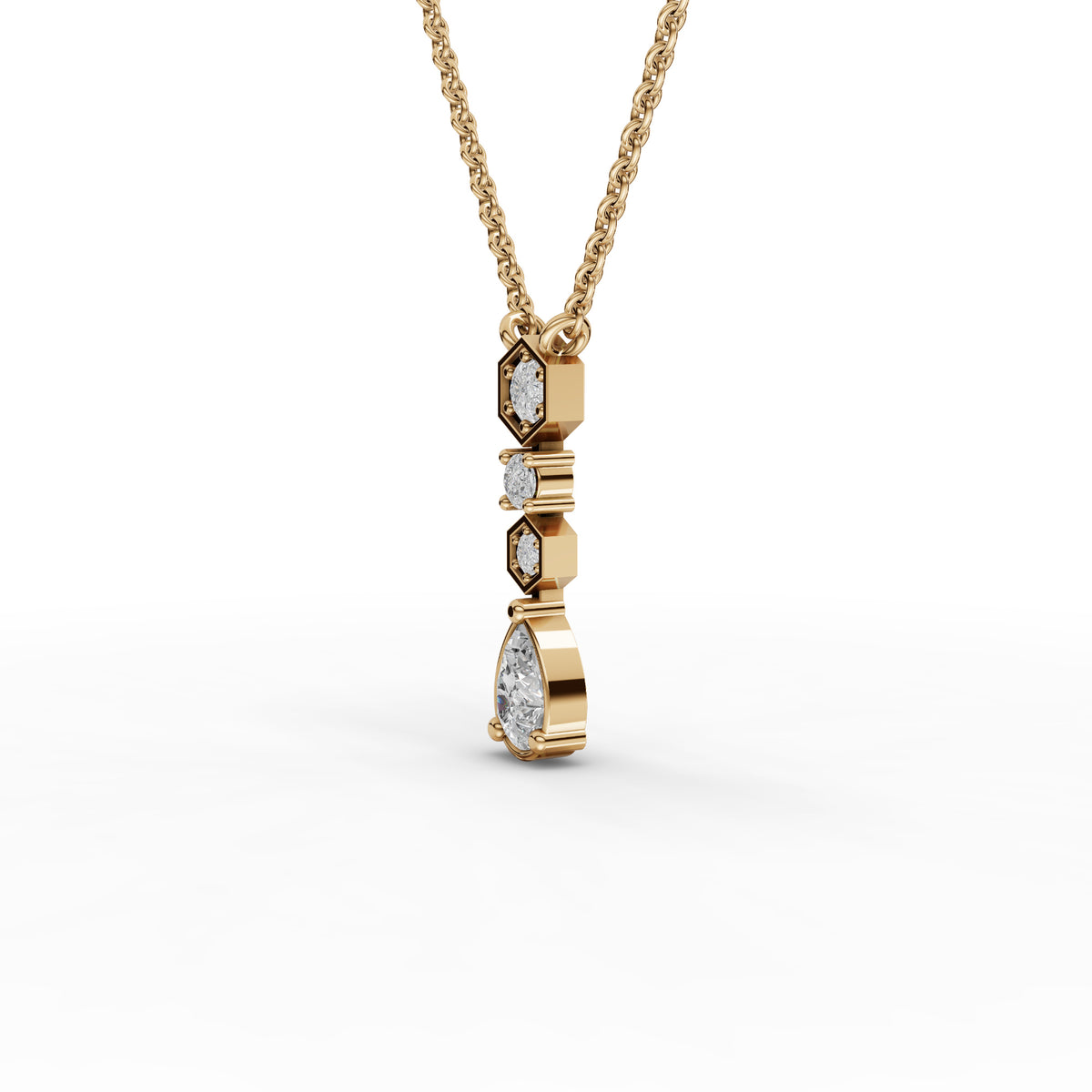 0.54 CT Pear Lab Grown Diamond Drop Necklace, view 6