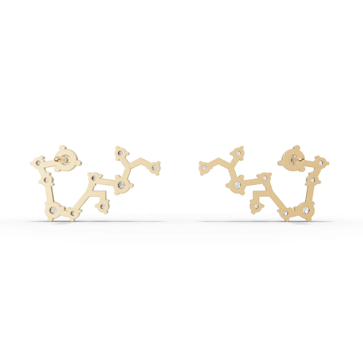 0.54 CT Round Sagittarius Lab Grown Diamond Earrings, view 6