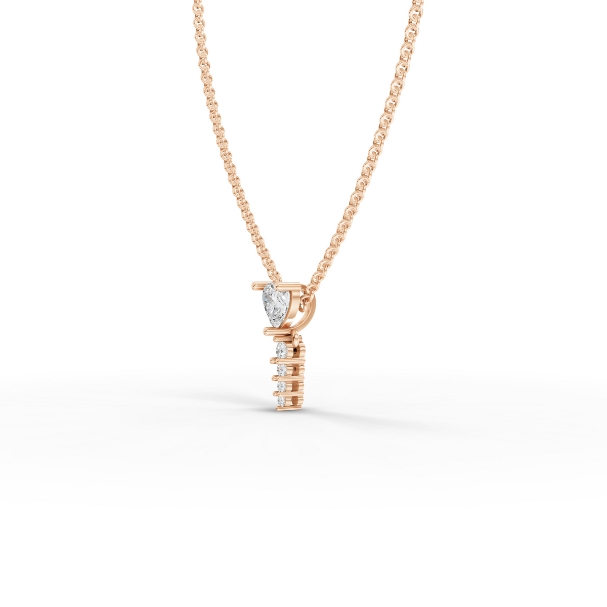 0.58 CT Heart Lab Grown Diamond Pendant, view 6