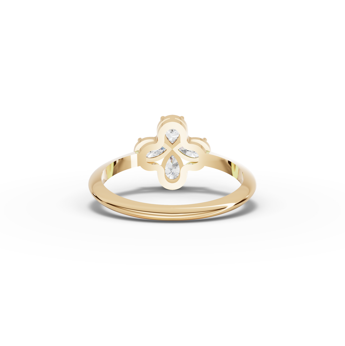0.60 CT Round Floral Lab Grown Diamond Cluster Ring, view 4