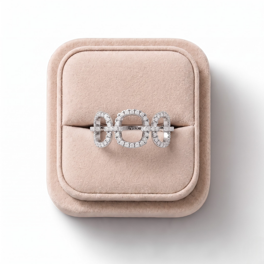 0.60 CT Round Pavé Lab Grown Diamond Ring