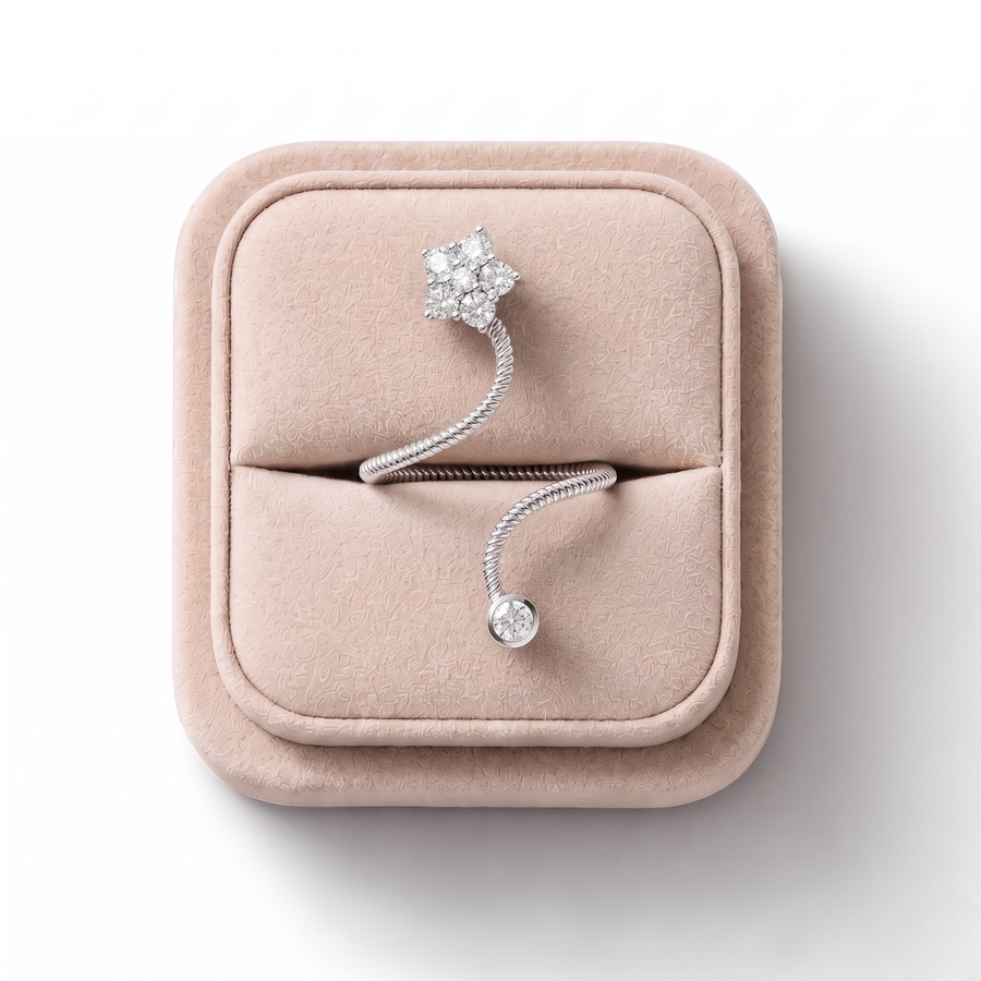 0.60 CT Round Statement Lab Grown Diamond Ring, in its gift box
