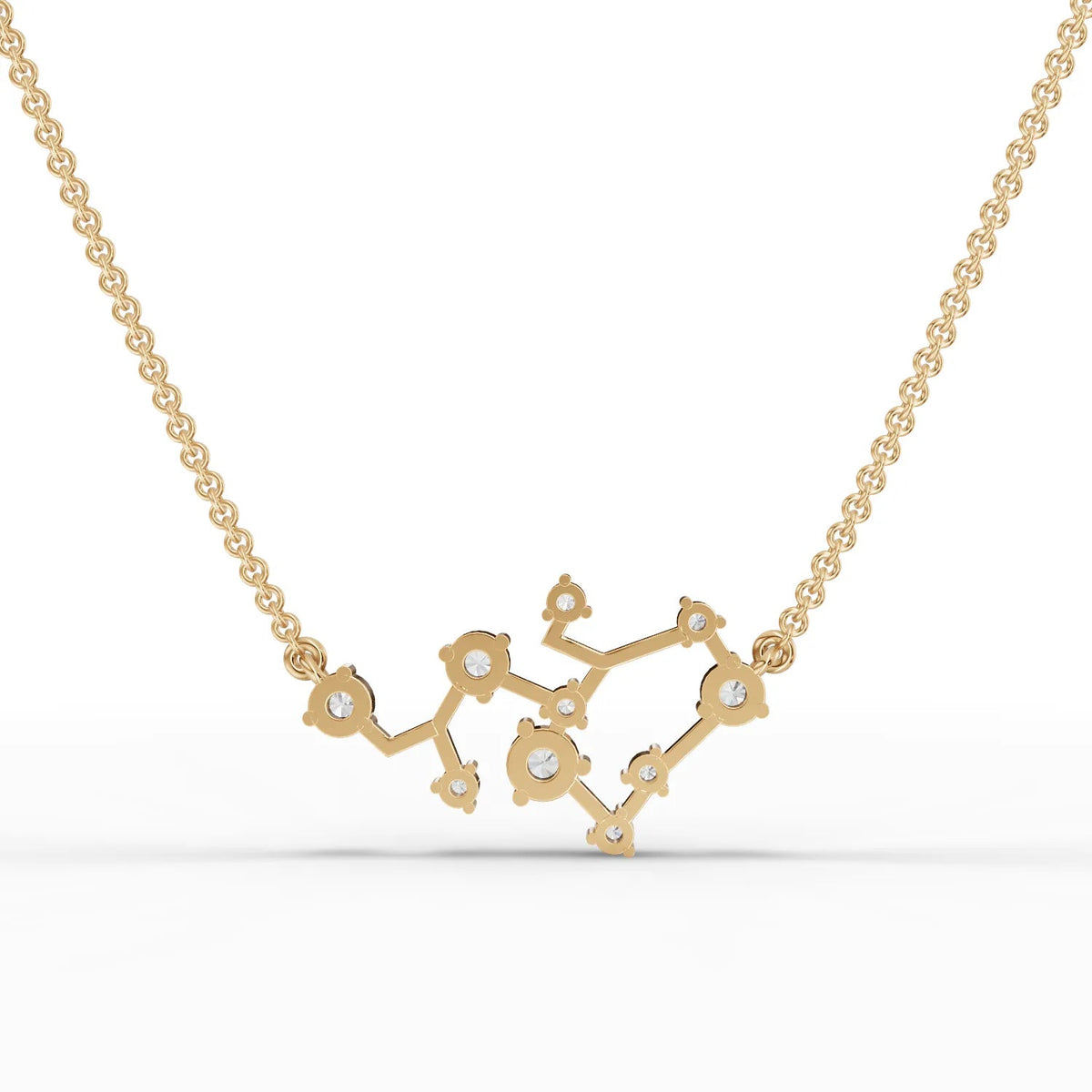 0.61 Ct Sagittarius lab diamond pendant in 18K gold, featuring round diamonds set in constellation layout.