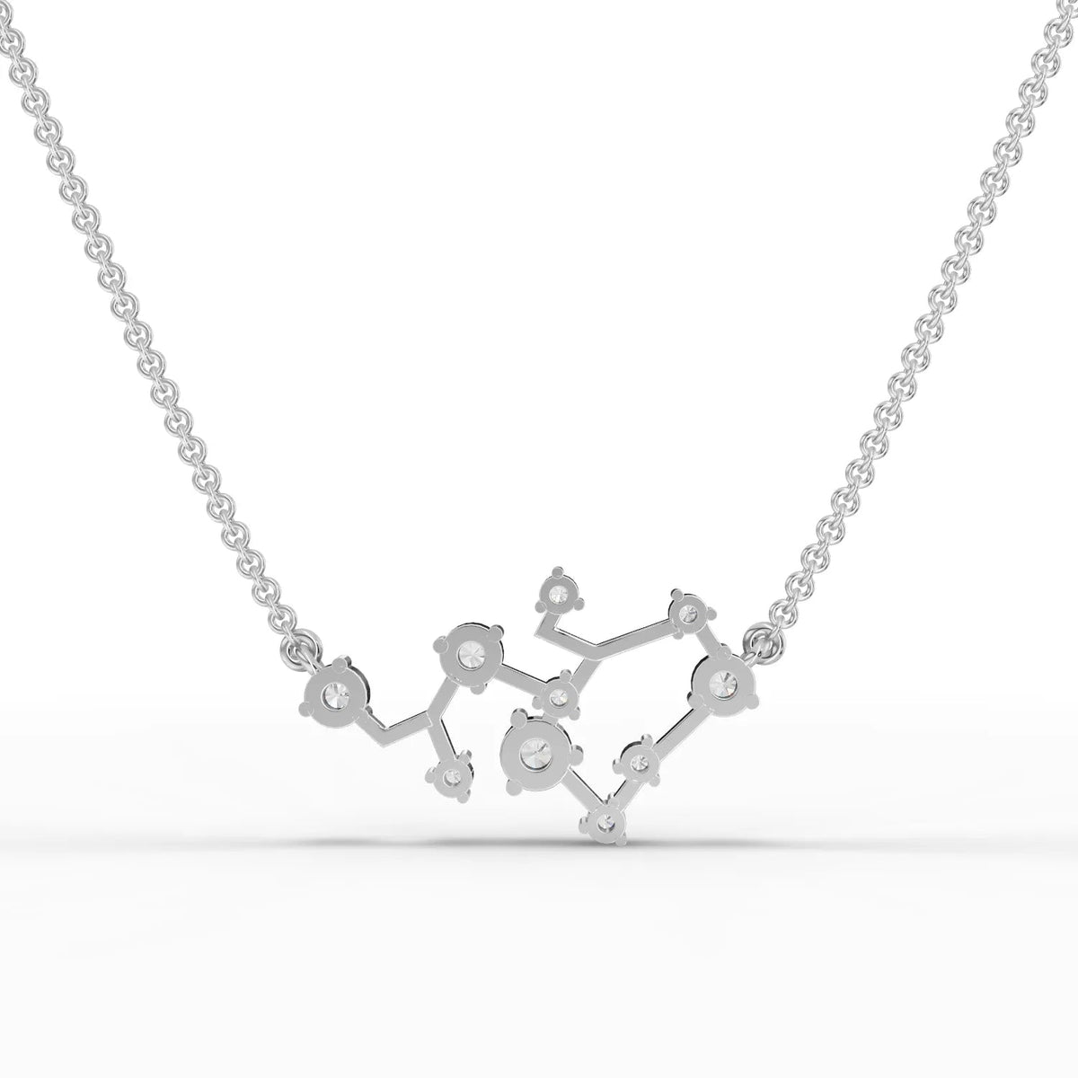 0.61 Ct Sagittarius lab-grown diamond pendant in polished 18K gold, featuring round diamonds arranged in constellation design.