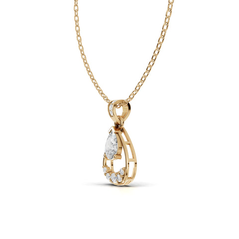0.62 CT Pear Lab Grown Diamond Halo Pendant, view 4