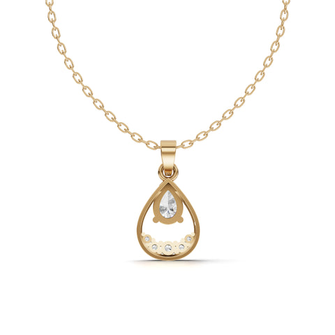 0.62 CT Pear Lab Grown Diamond Halo Pendant, view 5