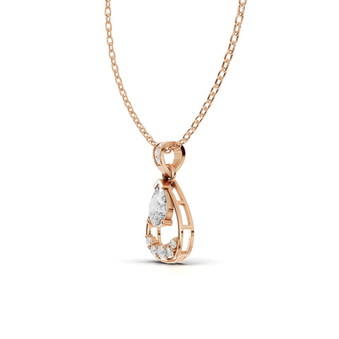 0.62 CT Pear Lab Grown Diamond Halo Pendant, view 6
