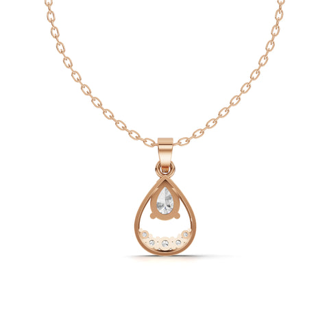 0.62 CT Pear Lab Grown Diamond Halo Pendant, view 7
