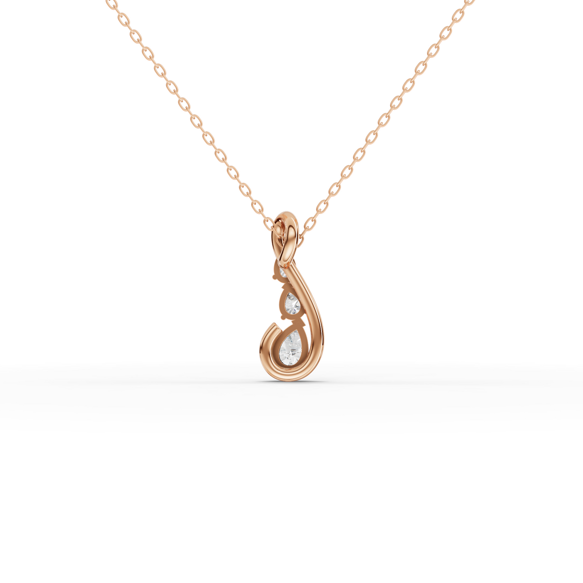 0.63 CT Pear Statement Lab Grown Diamond Pendant, view 3