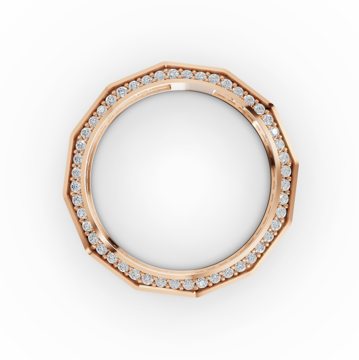 0.67 CT Octagon Lab Grown Diamond Wedding Band, view 6