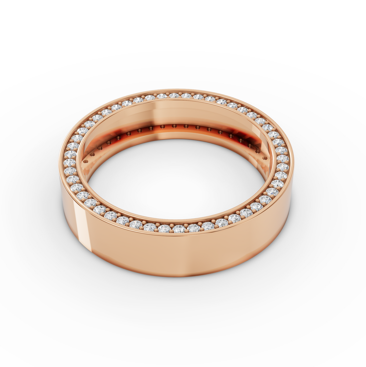 0.7 CT Lab Grown Diamond Edge Eternity Wedding Band, view 5