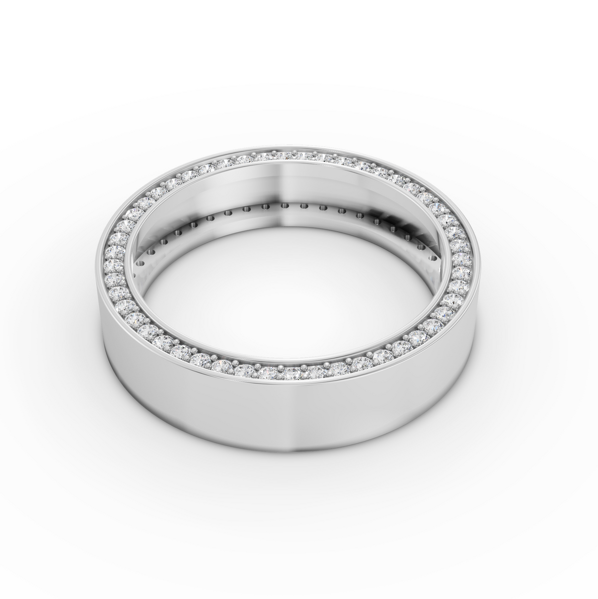 0.7 CT Lab Grown Diamond Edge Eternity Wedding Band