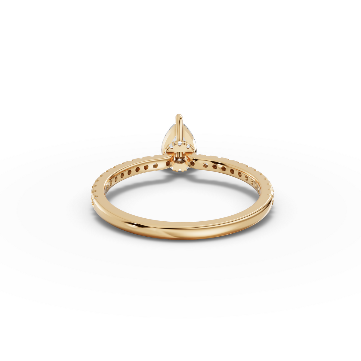 0.72 CT Pear Hidden Halo Pavé Lab Grown Diamond Ring, view 4