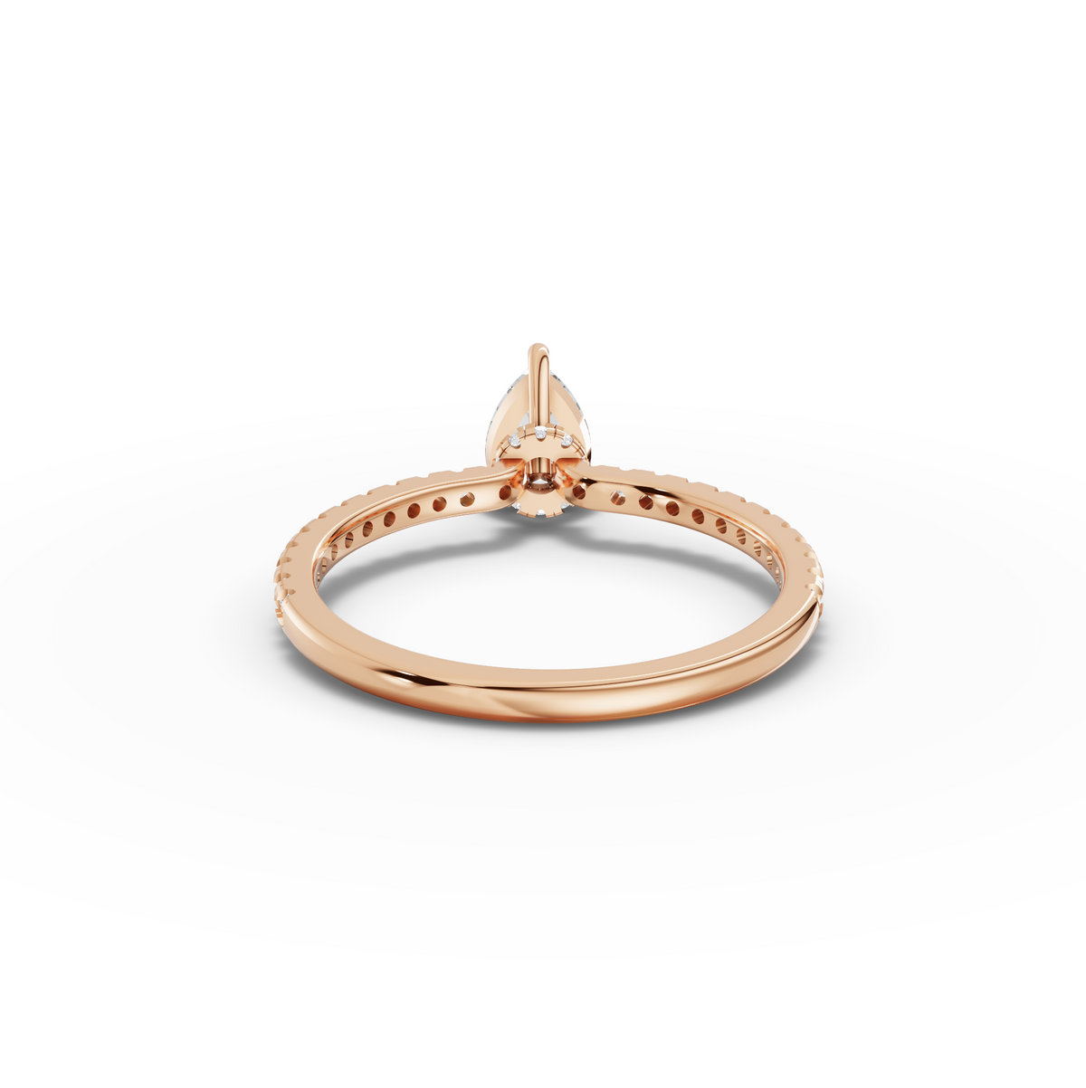 0.72 CT Pear Hidden Halo Pavé Lab Grown Diamond Ring, view 6