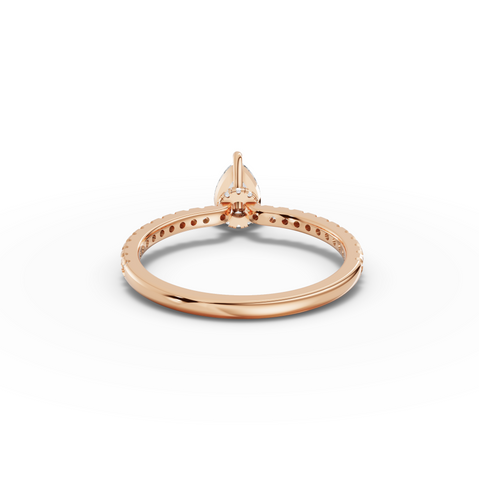 0.72 CT Pear Hidden Halo Pavé Lab Grown Diamond Ring, view 6