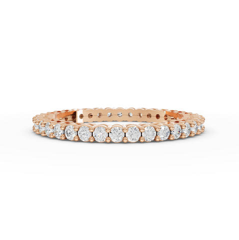 0.72 CT Round Shared-Prong Full Eternity Lab Grown Diamond Ring in rose gold