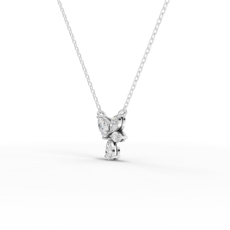 0.74 CT Pear & Marquise Cluster Lab Grown Diamond Pendant
