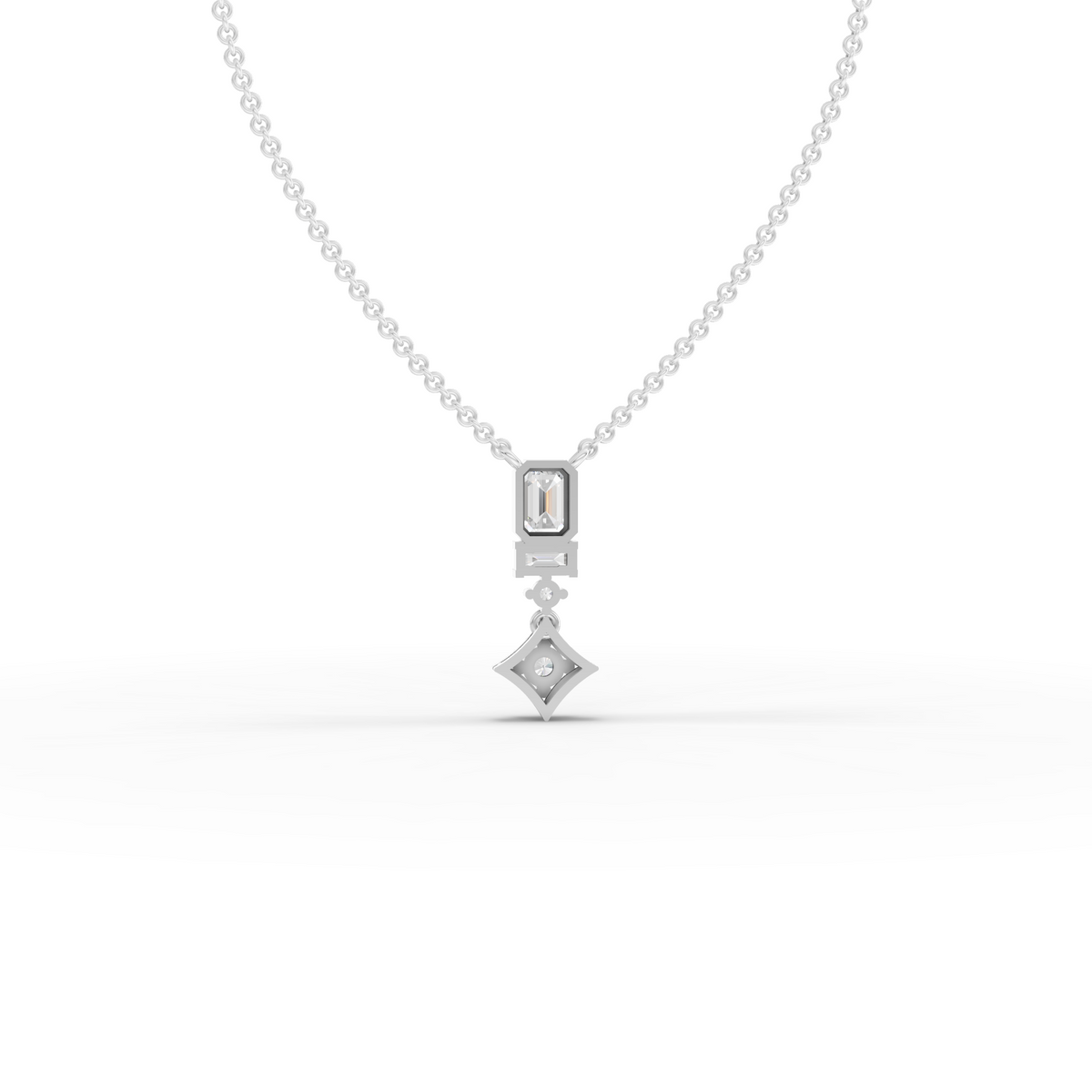 0.75 CT Emerald Lab Grown Diamond Statement Drop Necklace, view 2