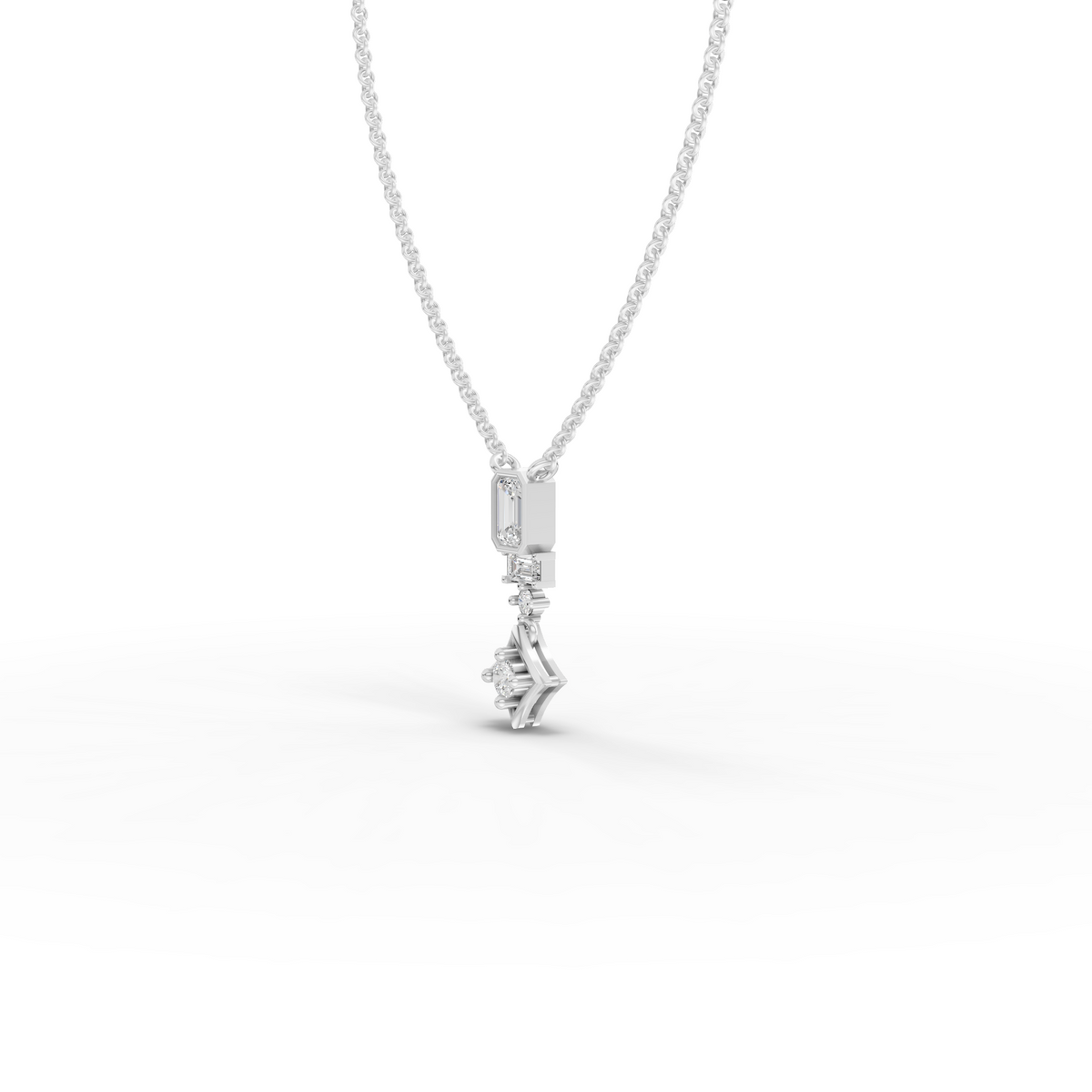 0.75 CT Emerald Lab Grown Diamond Statement Drop Necklace