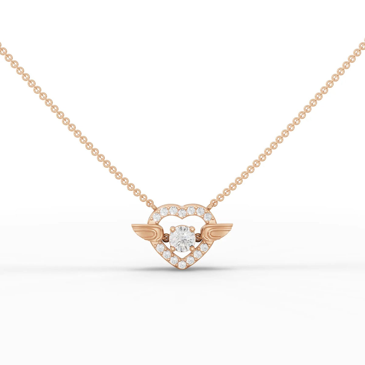 0.75 CT Round Halo Lab Grown Diamond Pendant in rose gold