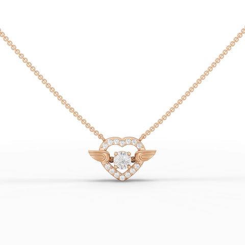 0.75 CT Round Halo Lab Grown Diamond Pendant in rose gold