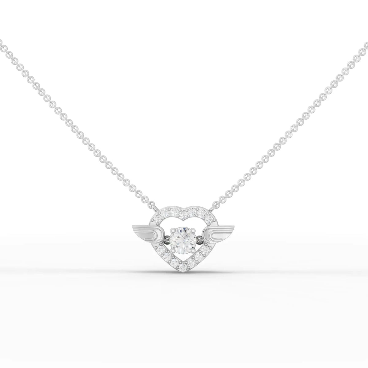 0.75 CT Round Halo Lab Grown Diamond Pendant in white gold