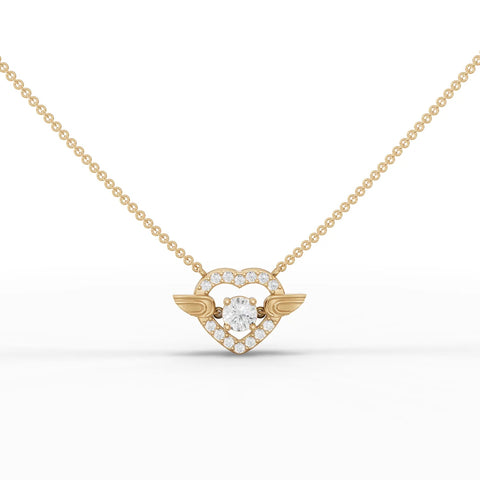 0.75 CT Round Halo Lab Grown Diamond Pendant in yellow gold