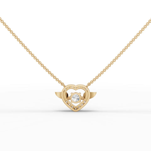 0.75 CT Round Halo Lab Grown Diamond Pendant, view 2