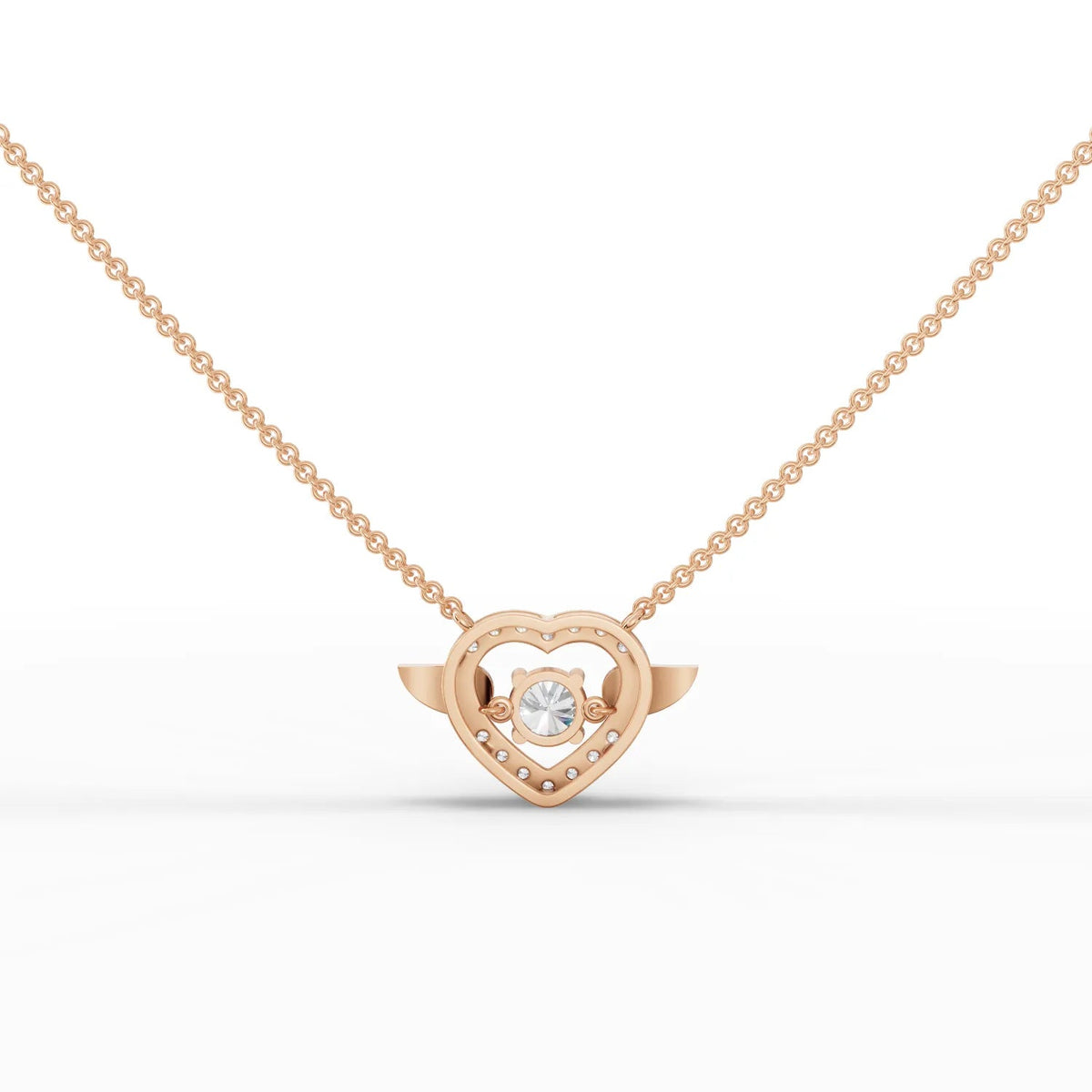 0.75 CT Round Halo Lab Grown Diamond Pendant, view 3