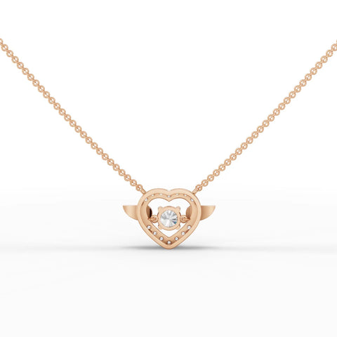 0.75 CT Round Halo Lab Grown Diamond Pendant, view 3