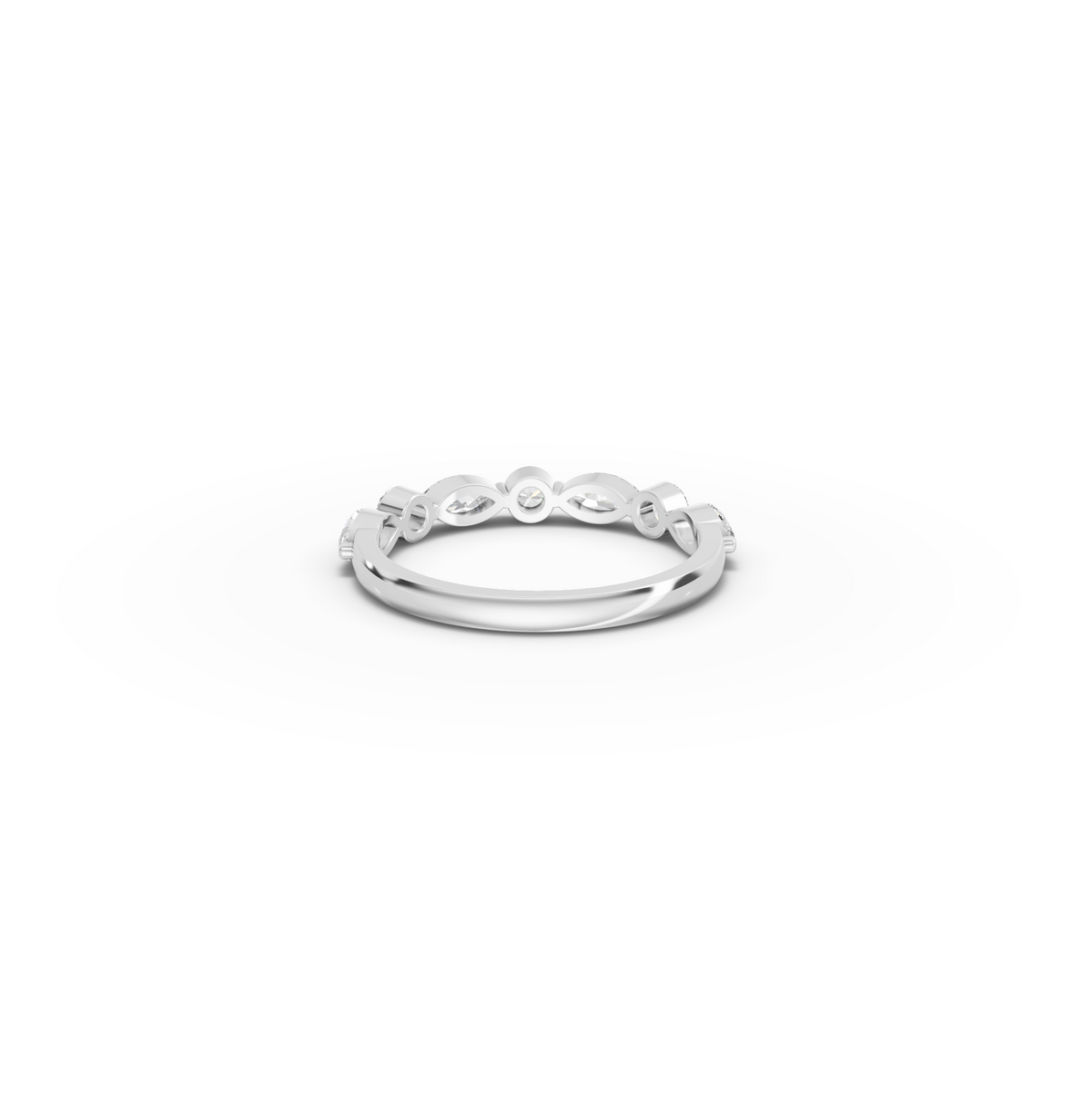 0.89 CT Marquise and Round Lab Diamond Half Eternity Band, view 2