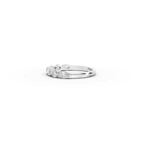0.89 CT Marquise and Round Lab Diamond Half Eternity Band