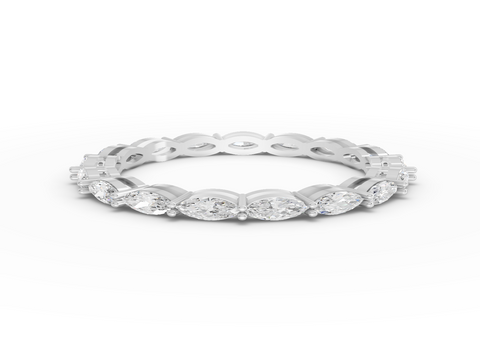 0.89 CT Marquise Basket Set Full Eternity Lab Grown Diamond Ring, view 2