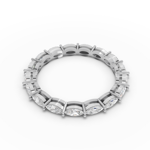 0.89 CT Marquise Basket Set Full Eternity Lab Grown Diamond Ring