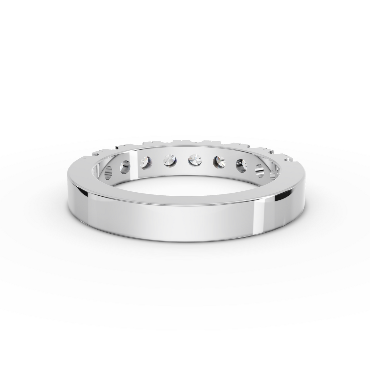 0.91 CT Round Lab Grown Diamond Half Eternity Band, view 2