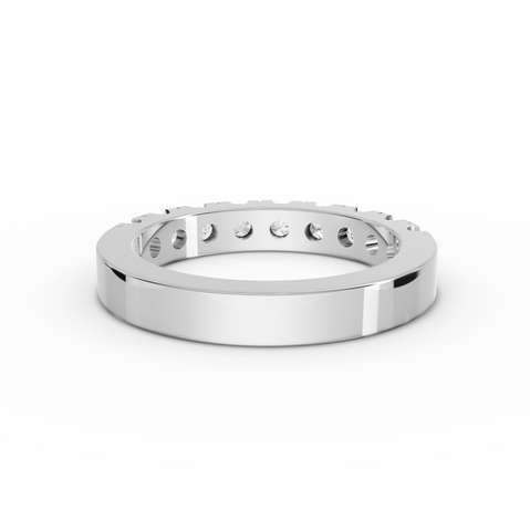 0.91 CT Round Lab Grown Diamond Half Eternity Band, view 2