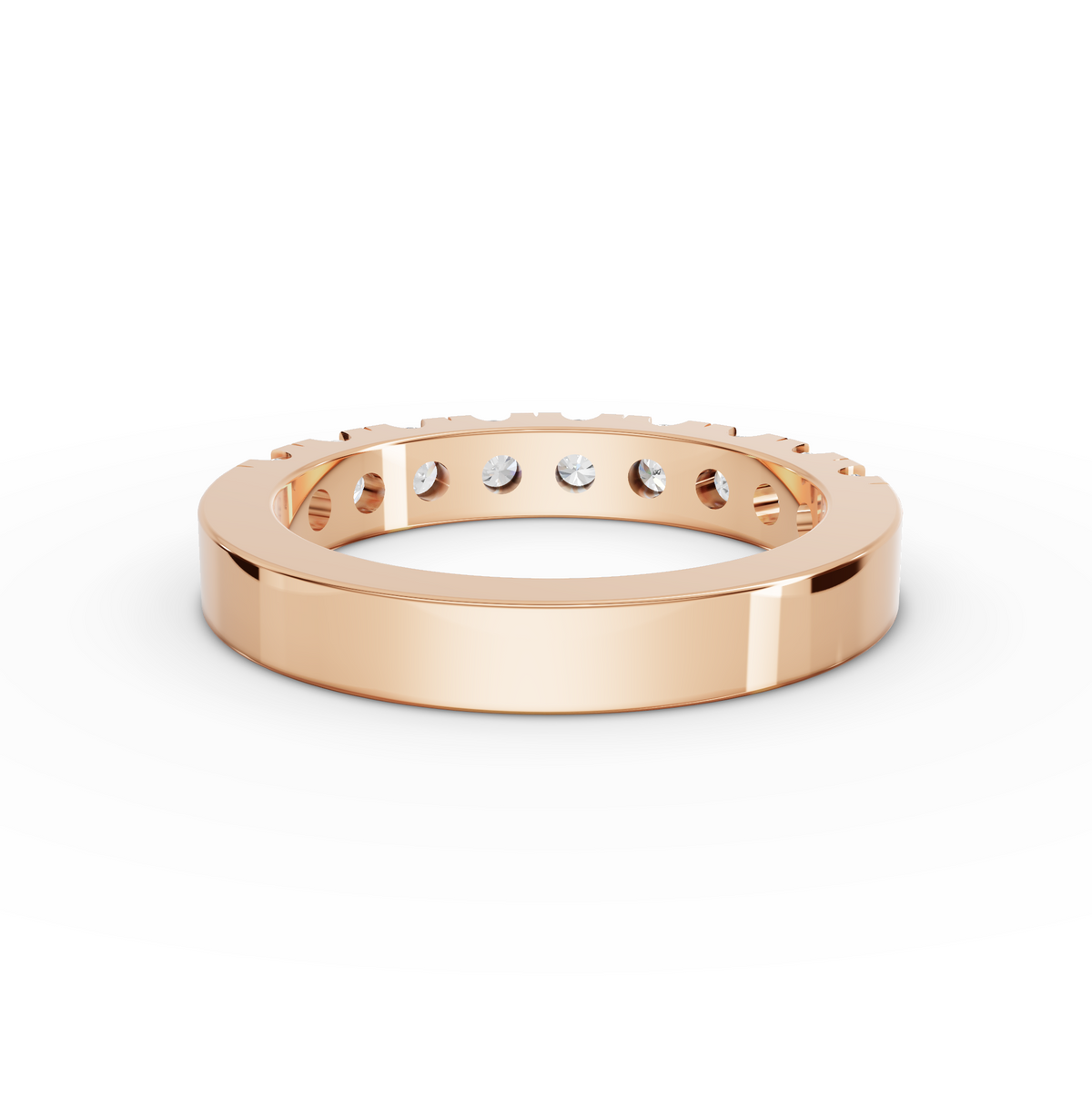 0.91 CT Round Lab Grown Diamond Half Eternity Band, view 6