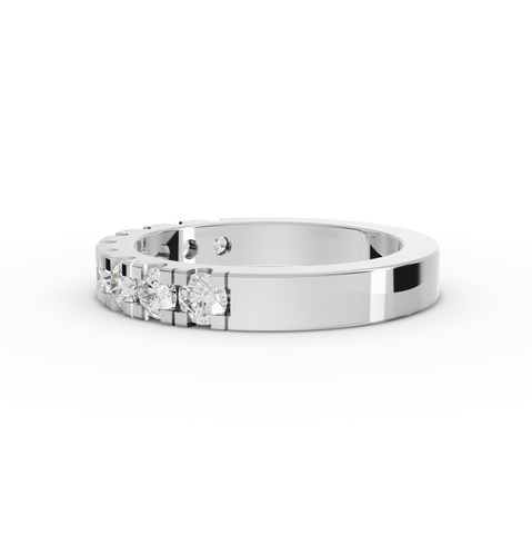 0.91 CT Round Lab Grown Diamond Half Eternity Band