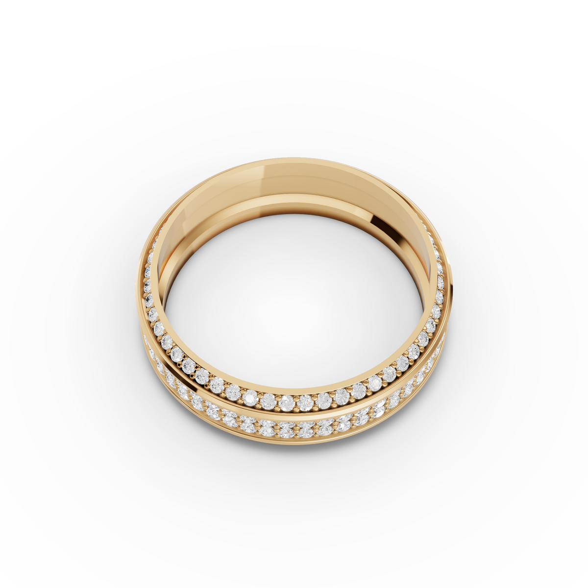 0.91 CT Triple Row Lab Grown Diamond Wedding Band, view 4