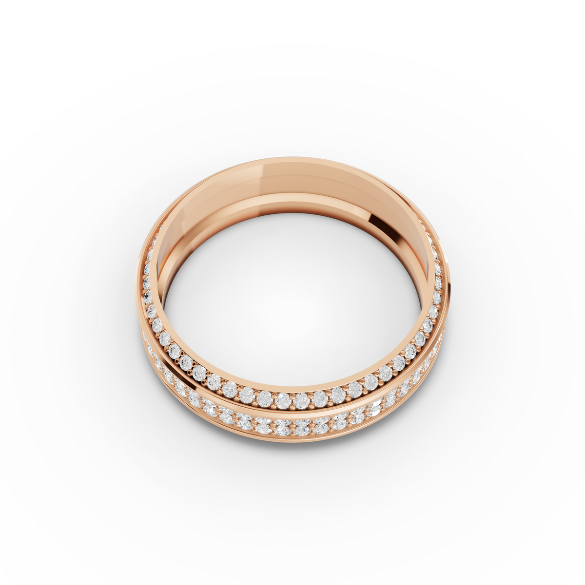 0.91 CT Triple Row Lab Grown Diamond Wedding Band, view 6