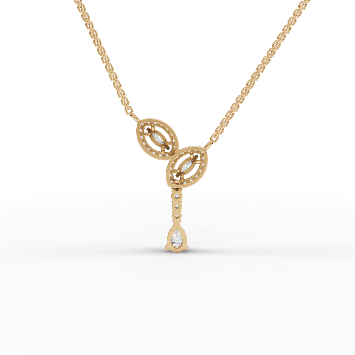 0.92 CT Marquise Halo Lab Grown Diamond Pendant, view 4