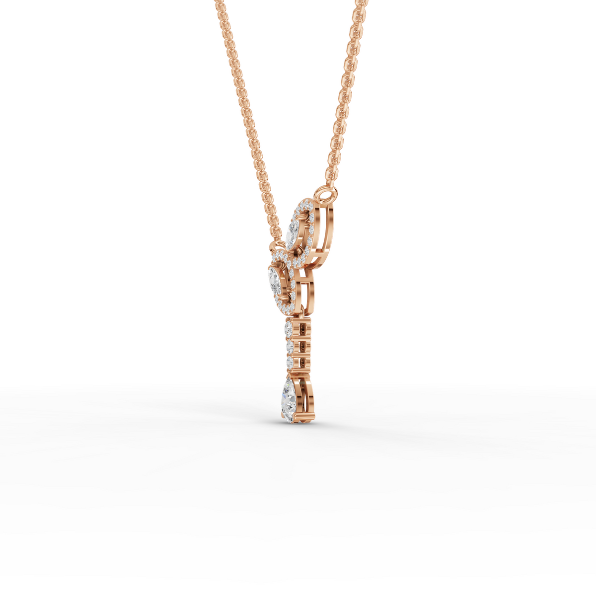 0.92 CT Marquise Halo Lab Grown Diamond Pendant, view 5