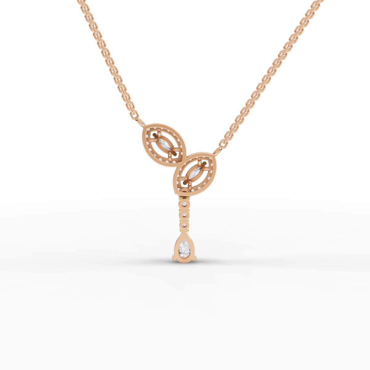 0.92 CT Marquise Halo Lab Grown Diamond Pendant, view 6