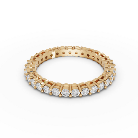 0.93 CT Round Shared-Prong Full Eternity Lab Grown Diamond Ring, view 3