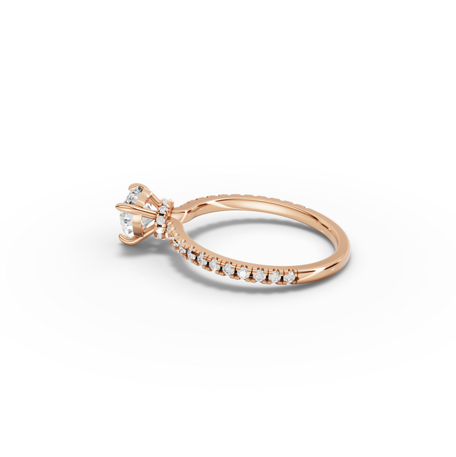 0.98 CT Heart Hidden Halo Pavé Lab Grown Diamond Ring, view 8