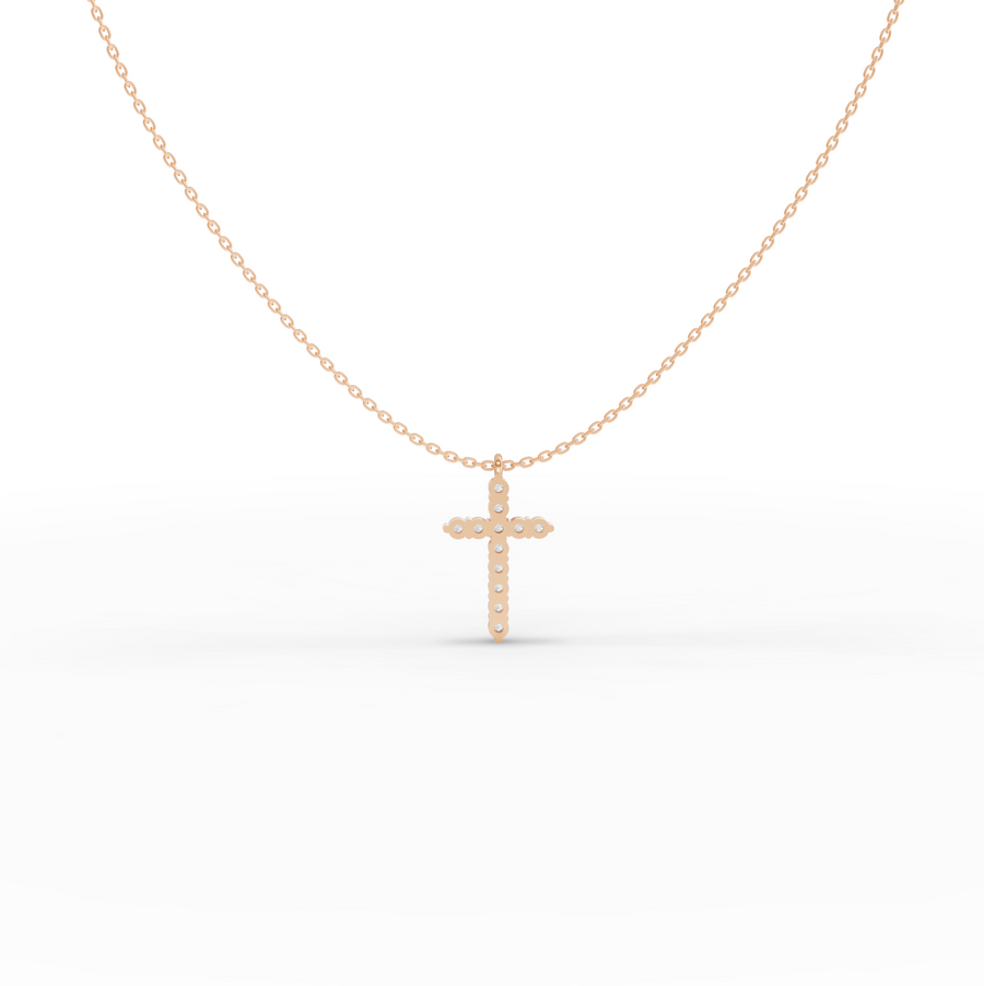 0.99 CT Classic Round Lab Grown Diamond Cross Necklace, view 6